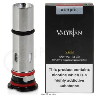 UWELL VALYRIAN Cewki do wymiany kapsułek (4 sztuki) 1,0 om mtl JTRRVT33 UWELL Cena