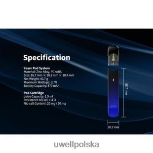 UWELL YEARN urządzenie pod (strąki nie są dołączone) czarny i fioletowy JTRRVT255 UWELL Vape Price